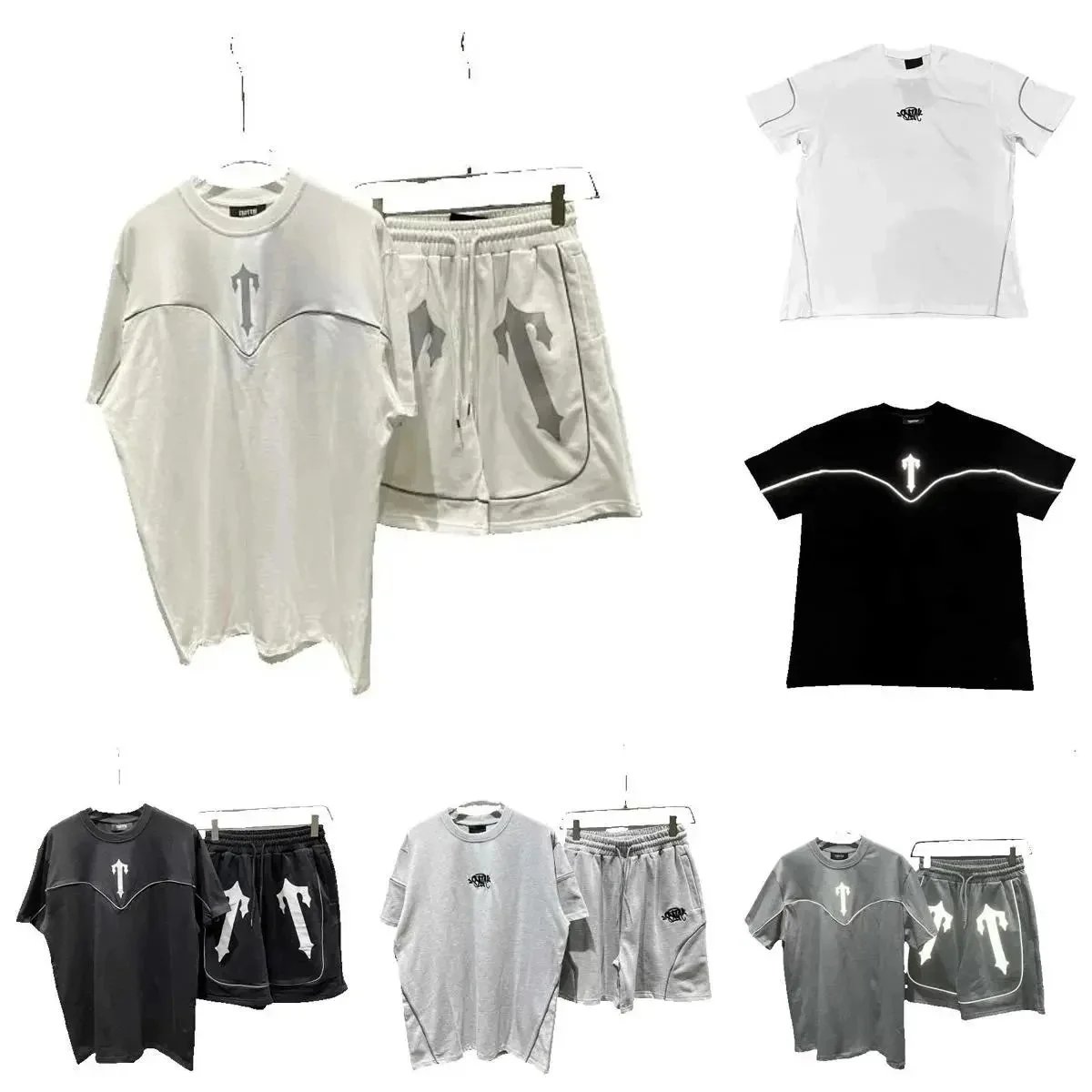 Trukfit V-Neck Logo T-Shirt/Shorts Set [18 styles], product listing image
