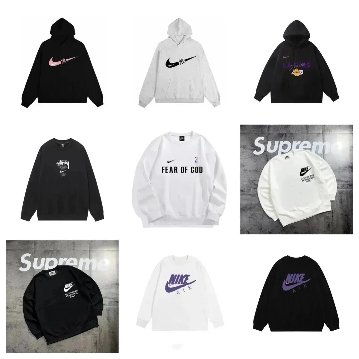 Nike x Supreme x Stussy x Fear of God Collaborative Hoodies & Crewnecks [28 styles], product listing image