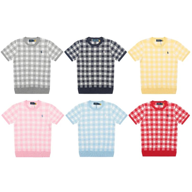 Polo Ralph Lauren Gingham Knit Short-Sleeve jumper, product listing image