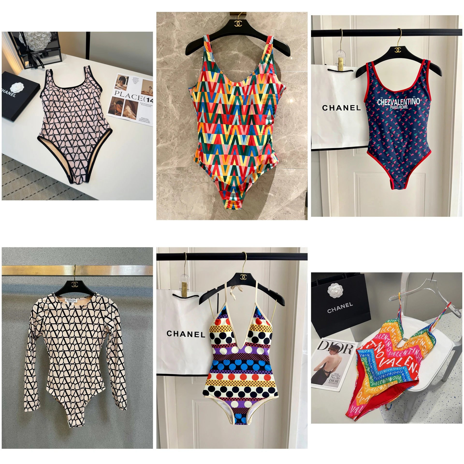 Valentino Garavani VLTN Geometric & Printed Swimsuits/Bodysuits [6 styles], product listing image